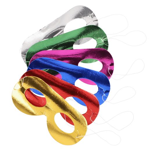 Party-Masken farbig sortiert "Metallic" - Bild 1