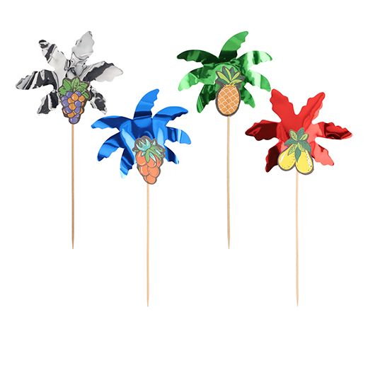 Partypicker 19,5 cm farbig sortiert "Palmblätter" - Bild 1