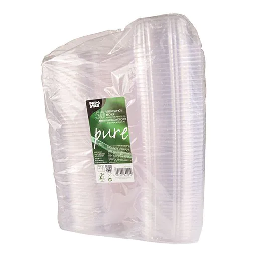 Salatschalen To Go mit Klappdeckeln, PLA "pure" 500 ml 6,4 x 16,1 x 13,2 cm glasklar - Bild 2
