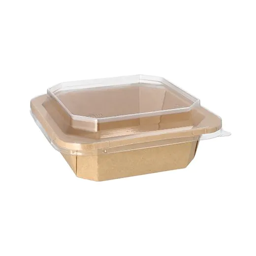 Salatschalen aus Pappe, 750 ml, 16,2 x 16,2 cm x 4,7 cm braun - Bild 3