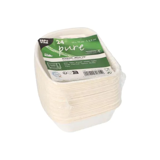 Schalen aus Zuckerrohr "pure" 10 x 10 cm weiss "Belle Vie, Ligne Carrée" - Bild 2