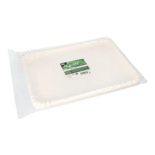 Servierplatten aus Zuckerrohr eckig "pure" 26 x 35 cm weiss - Bild 2