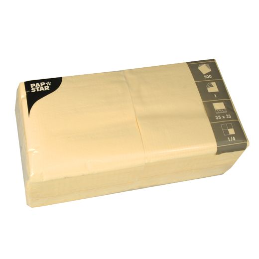 Servietten, creme 1-lagig 1/4-Falz 33 x 33 cm 1