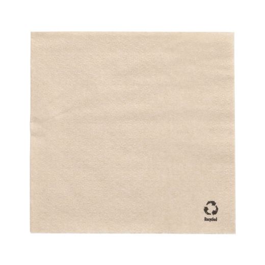 Servietten, 1-lagig 1/4-Falz 33 x 33 cm natur aus recyceltem Papier - Bild 1