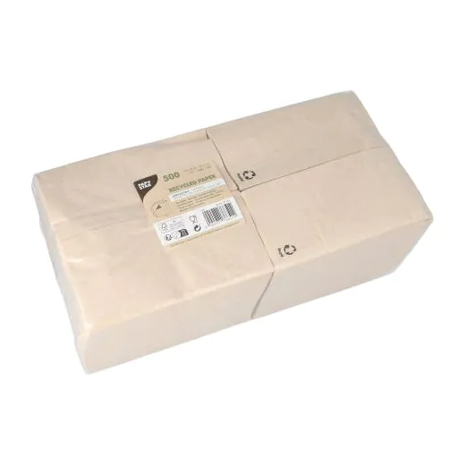 Servietten, 1-lagig 1/8-Falz 33 x 33 cm natur aus recyceltem Papier - Bild 2