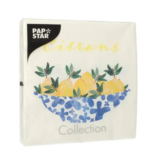 Servietten, 3-lagig 1/4-Falz 33 x 33 cm "Citrons" - Bild 2
