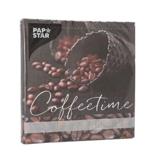Servietten, 3-lagig 1/4-Falz 33 x 33 cm "Coffeetime" - Bild 2