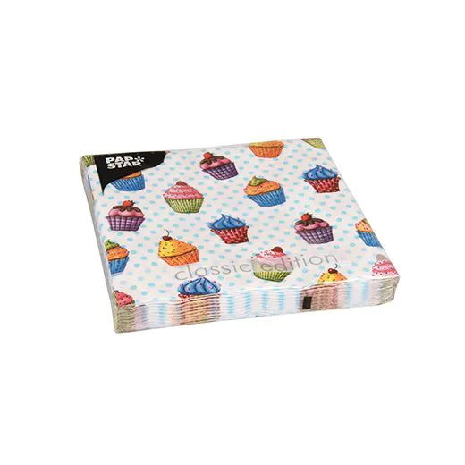Servietten, 3-lagig 1/4-Falz 33 x 33 cm "Cupcakes" - Bild 3