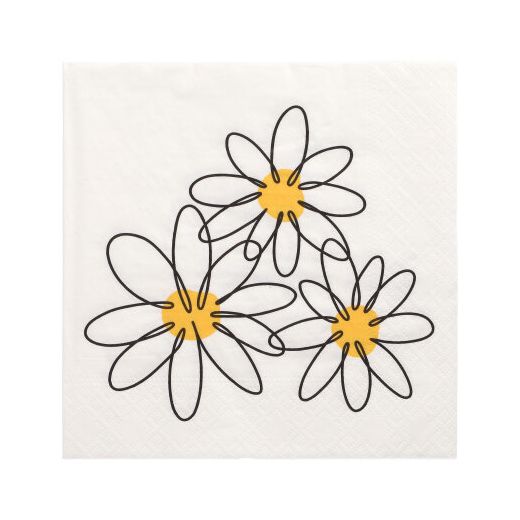 Servietten, 3-lagig 1/4-Falz 33 x 33 cm "Daisy" 1