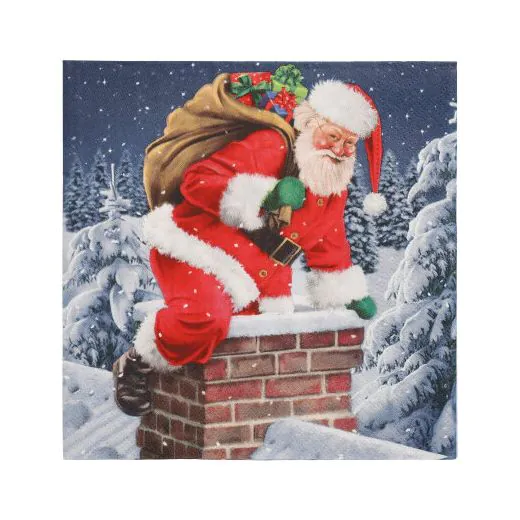 Servietten, 3-lagig 1/4-Falz 33 x 33 cm "Down the Chimney" - Bild 1 Servietten, 3-lagig 1/4-Falz 33 x 33 cm "Down the Chimney" - Bild 1