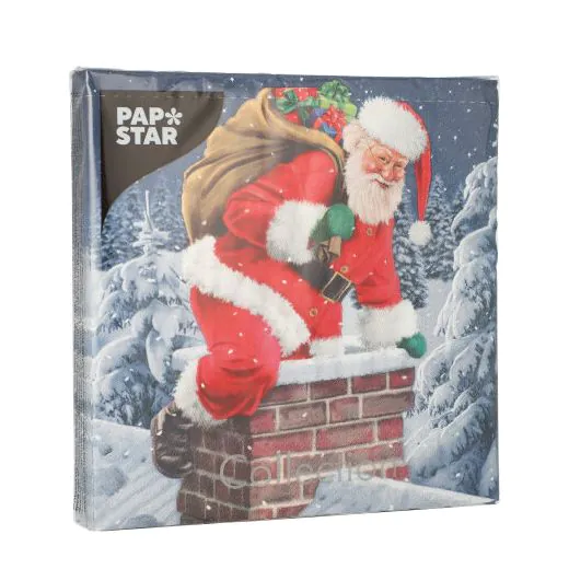 Servietten, 3-lagig 1/4-Falz 33 x 33 cm "Down the Chimney" - Bild 2