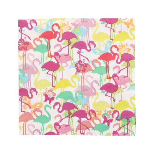 Servietten, 3-lagig 1/4-Falz 33 x 33 cm "Flamingoparty" - Bild 1 Servietten, 3-lagig 1/4-Falz 33 x 33 cm "Flamingoparty" - Bild 1