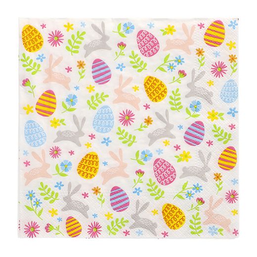 Servietten, 3-lagig 1/4-Falz 33 x 33 cm "Happy Easter" - Bild 1 Servietten, 3-lagig 1/4-Falz 33 x 33 cm "Happy Easter" - Bild 1