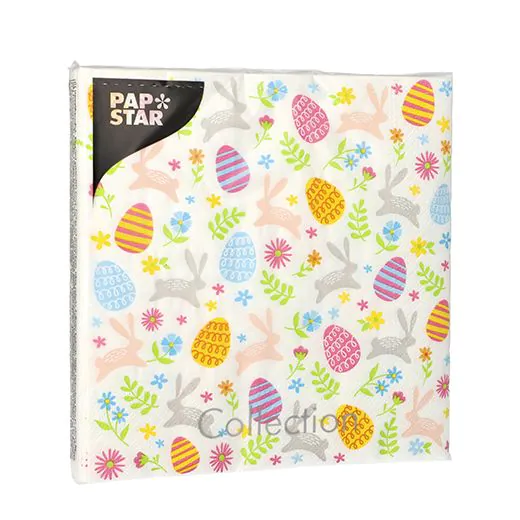 Servietten, 3-lagig 1/4-Falz 33 x 33 cm "Happy Easter" - Bild 3