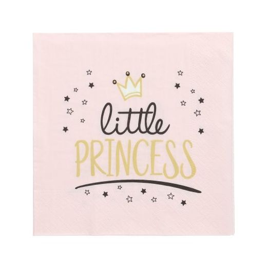 Servietten, 3-lagig 1/4-Falz 33 x 33 cm "Little Princess" - Bild 1
