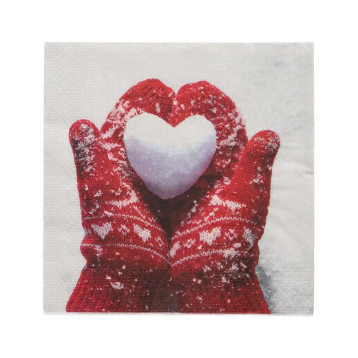 Servietten, 3-lagig 1/4-Falz 33 x 33 cm "Mittens in the Snow" 1