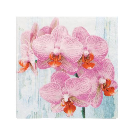 Servietten, 3-lagig 1/4-Falz 33 x 33 cm "Phalaneopsis" 1