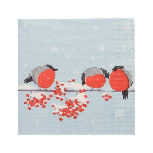 Servietten, 3-lagig 1/4-Falz 33 x 33 cm "Red Gorded Birds" - Bild 1 Servietten, 3-lagig 1/4-Falz 33 x 33 cm "Red Gorded Birds" - Bild 1