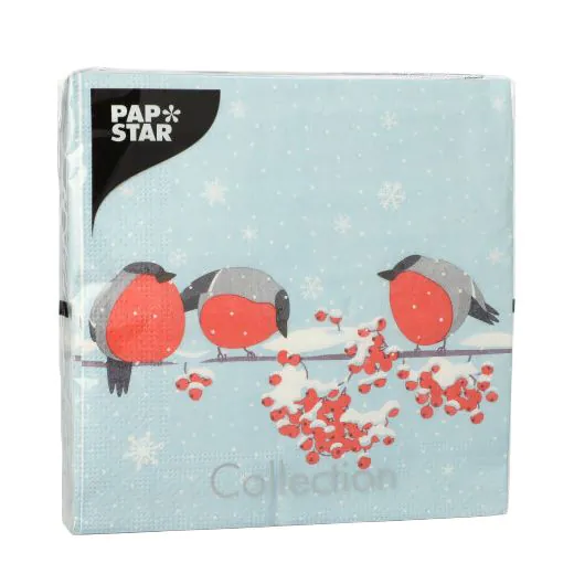 Servietten, 3-lagig 1/4-Falz 33 x 33 cm "Red Gorded Birds" - Bild 2