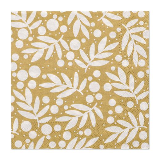 Servietten, 3-lagig 1/4-Falz 33 x 33 cm gold "Holly" - Bild 1 Servietten, 3-lagig 1/4-Falz 33 x 33 cm gold "Holly" - Bild 1