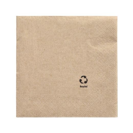 Servietten, 3-lagig 1/4-Falz 33 x 33 cm natur aus recyceltem Papier 1