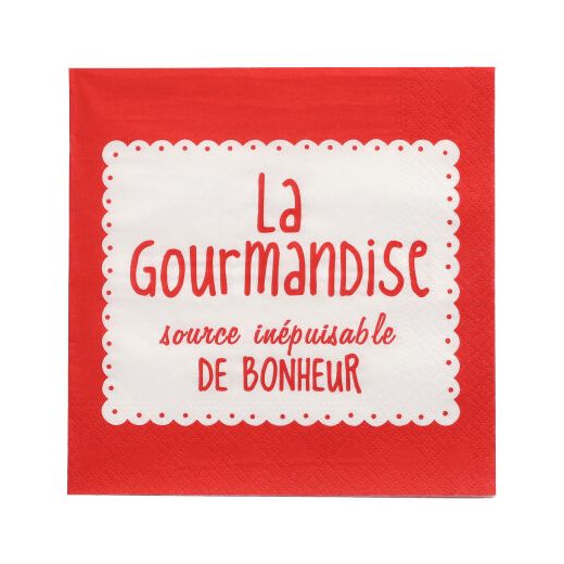 Servietten, 3-lagig 1/4-Falz 33 x 33 cm rot "La Gourmandise" 1