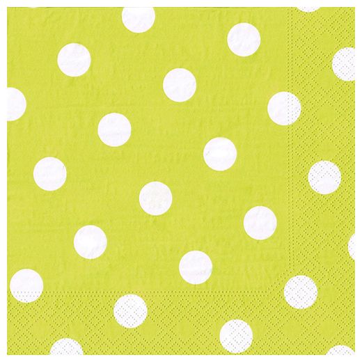 Servietten, 3-lagig 1/4-Falz 40 x 40 cm limonengrün "Dots" 1