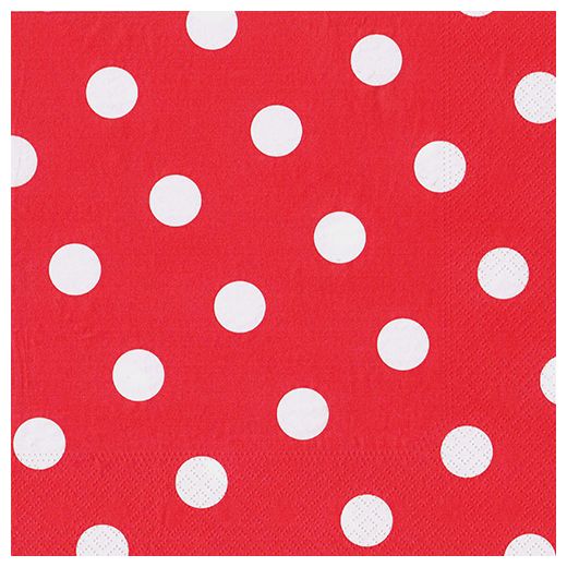 Servietten, rot 3-lagig 1/4-Falz 40 x 40 cm "Dots" 1