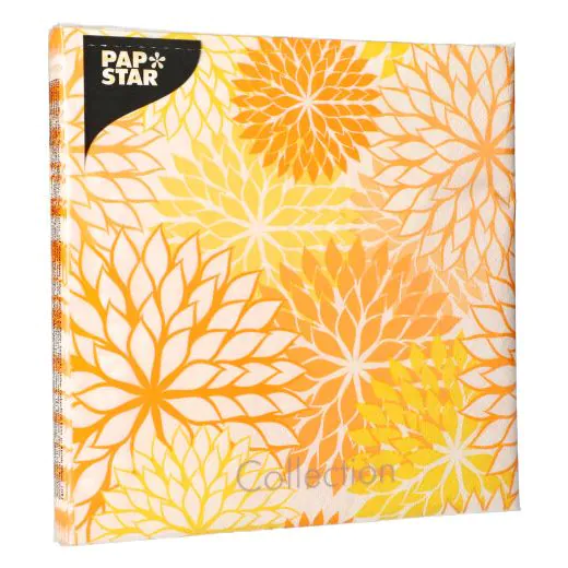 Servietten, 3-lagig 1/4-Falz 40 x 40 cm gelb "Floralies" - Bild 2