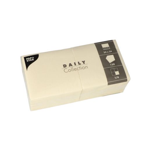 Servietten "DAILY Collection" 1/4-Falz 24 x 24 cm champagner - Bild 1