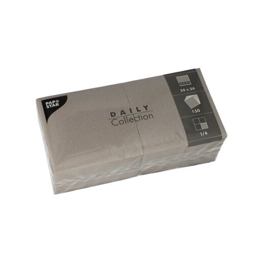Servietten "DAILY Collection" 1/4-Falz 24 x 24 cm grau - Bild 1