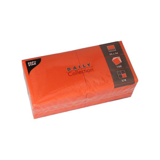 Servietten "DAILY Collection" 1/4-Falz 24 x 24 cm nektarine - Bild 1