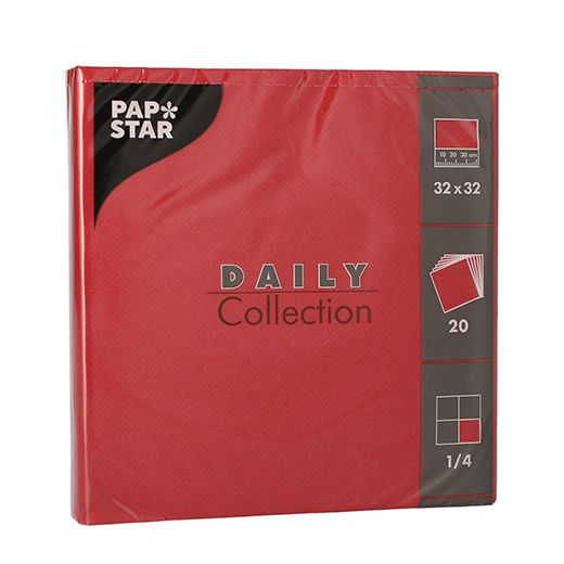 Servietten "DAILY Collection" 1/4-Falz 32 x 32 cm bordeaux - Bild 1