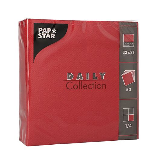 Servietten "DAILY Collection" 1/4-Falz 32 x 32 cm bordeaux - Bild 1