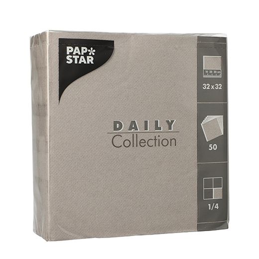 Servietten "DAILY Collection" 1/4-Falz 32 x 32 cm grau 1