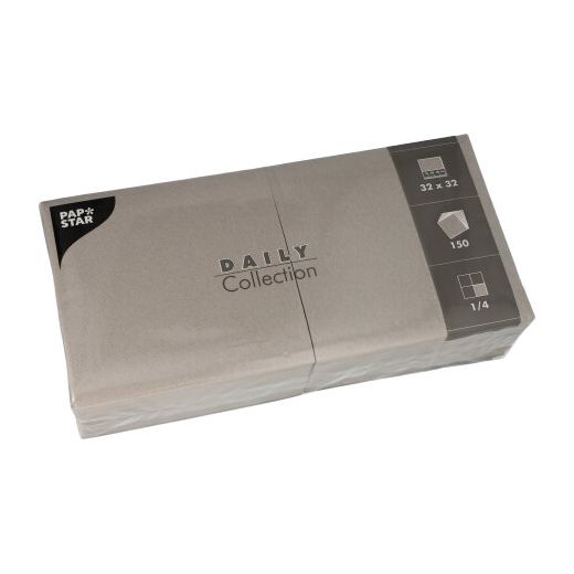 Servietten "DAILY Collection" 1/4-Falz 32 x 32 cm grau - Bild 1