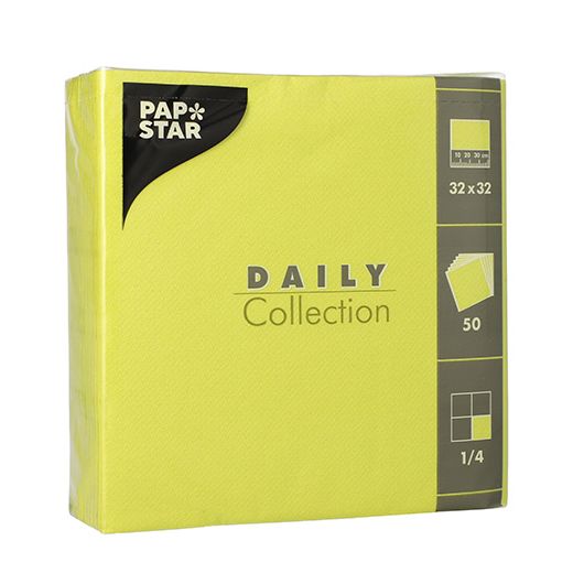 Servietten "DAILY Collection" 1/4-Falz 32 x 32 cm limonengrün 1