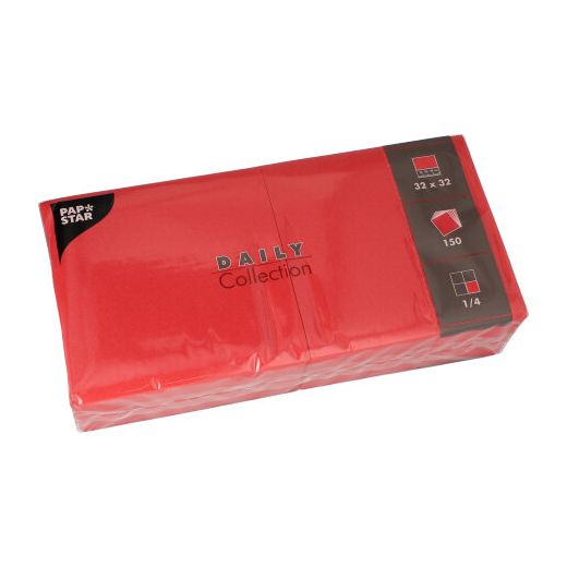 Servietten "DAILY Collection" 1/4-Falz 32 x 32 cm rot - Bild 1
