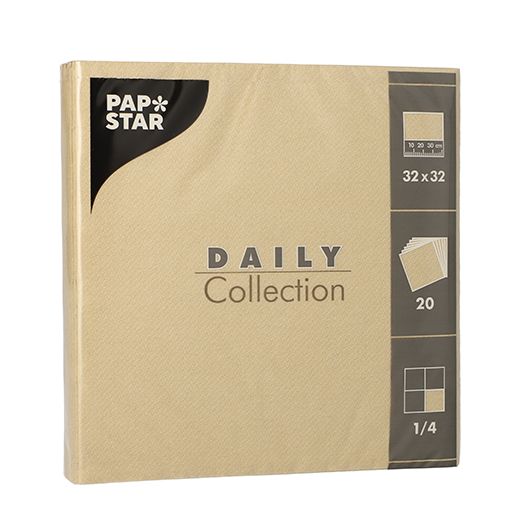 Servietten "DAILY Collection" 1/4-Falz 32 x 32 cm sand 1