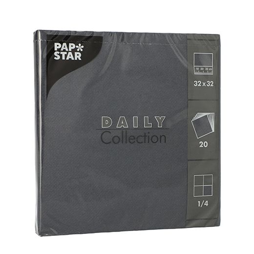 Servietten "DAILY Collection" 1/4-Falz 32 x 32 cm schwarz 1