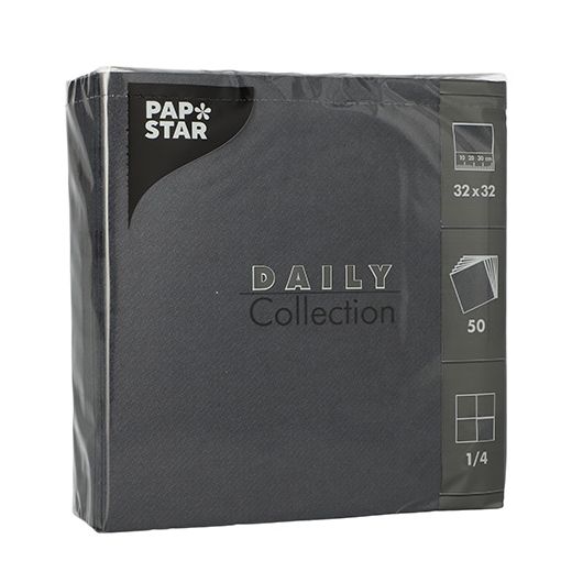 Servietten "DAILY Collection" 1/4-Falz 32 x 32 cm schwarz 1