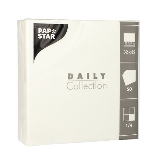 Servietten "DAILY Collection" 1/4-Falz 32 x 32 cm weiss 1