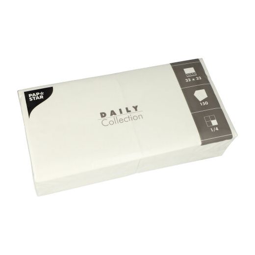Servietten "DAILY Collection" 1/4-Falz 32 x 32 cm weiss - Bild 1