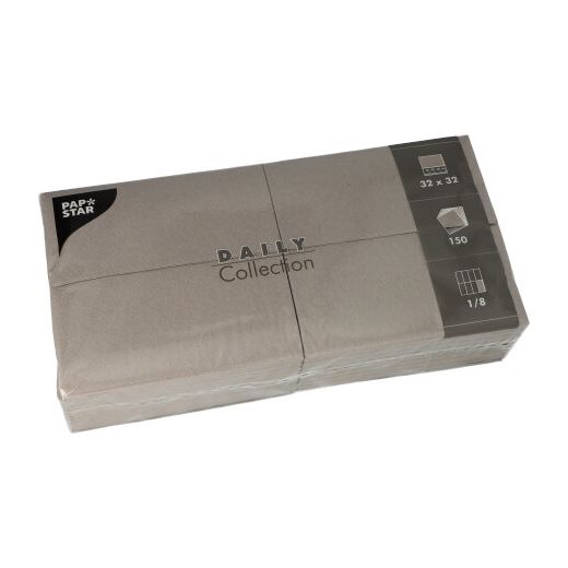 Servietten "DAILY Collection" 1/8-Falz 32 x 32 cm grau - Bild 1
