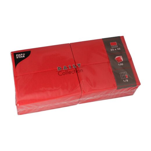 Servietten "DAILY Collection" 1/8-Falz 32 x 32 cm rot - Bild 1