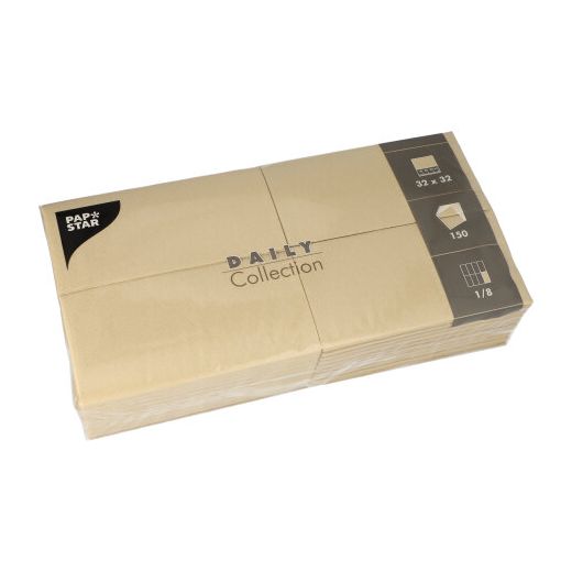 Servietten "DAILY Collection" 1/8-Falz 32 x 32 cm sand - Bild 1