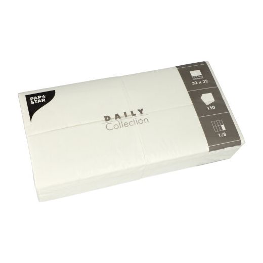 Servietten "DAILY Collection" 1/8-Falz 32 x 32 cm weiss - Bild 1