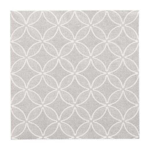 Servietten "ROYAL Collection" 1/4-Falz 40 cm x 40 cm grau "Circle Flowers" - Bild 1