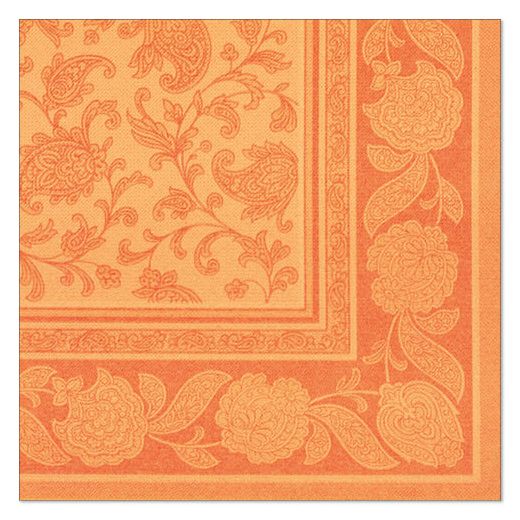 Servietten, "ROYAL Collection" 1/4-Falz 40 x 40 cm orange "Ornaments" 1