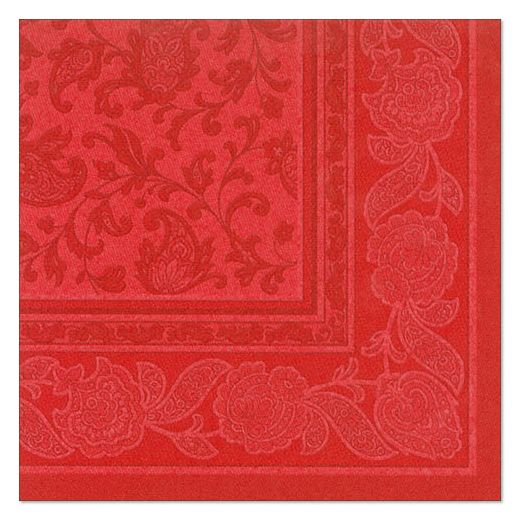 Servietten, "ROYAL Collection" 1/4-Falz 40 x 40 cm rot "Ornaments" 1